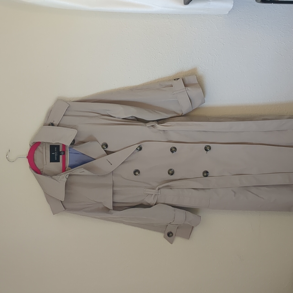 Double-breasted trench London Fog, women's 1X classic tan
